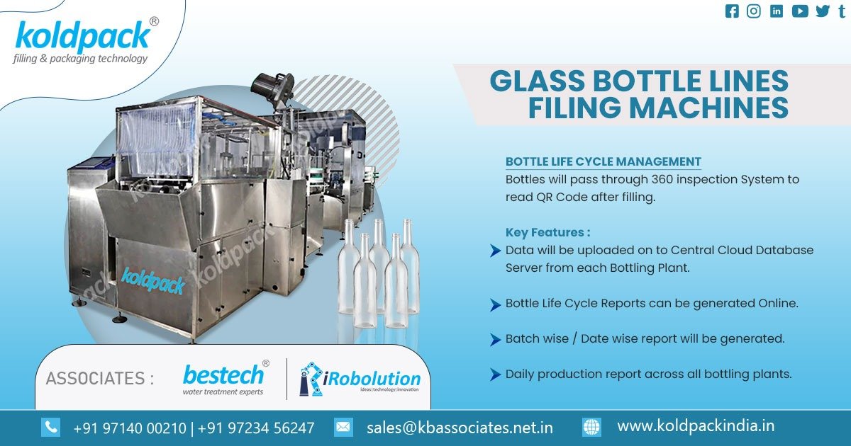 Glass Bottle Line Filling Machine KoldPack are Manufacturer, Supplier and Exporter of Glass Bottle Line Filling Machine in Nepal. KoldPack is located in Ahmedabad, Gujarat, India. Since 20+ years, KB Associates is catering in Domestic & Overseas market demand of Carbonated Soft Drinks Filling Machine, having in-house shop floor located at Ahmedabad, Gujarat, India. Glass bottle line filling machine stands as a testament to technological innovation, offering a seamless solution for packaging liquids with unparalleled accuracy. Let's delve into the world of glass bottle line filling machines and explore how they are transforming the packaging industry. Features: The machine is controlled by PLC and HMI, ensuring easy operation and user-friendly programming. It features four inner wash stages using hot water, detergent water, product water, and an air wash. Safety interlock systems for doors and liquid levels are in place, along with hot water temperature control. Automatic chemical drainage occurs after each washing cycle, maintaining cleanliness. Stationary nozzles prevent water contamination and ensure untouched filling. Bottles are unloaded automatically using a pneumatic finger. Pumps and tanks are skid-mounted for easy maintenance. Separate panel control prevents short circuits from water spraying. Contact parts are made of SS 316, with a compact design in a matte-finished body. German-made flow sensors are used for filling. No change parts are needed for different filling sizes. Fine and coarse filling systems ensure accurate filling and prevent liquid spillage. Buffer tank level interlocking and cyclic ozonization are included. The machine complies with CGMP norms. A diving nozzle ensures foam-free filling. Optionally, it can be equipped with a separate zero-hold round buffer tank with castor wheels. Laminar Air Flow can be supplied, especially for hematology products. KoldPack is Manufacturer, Supplier and Exporter of Glass Bottle Line Filling Machine in Nepal. and Various locations like Kathmandu, Lalitpur, Pokhara, Biratnagar, Bhaktapur, Itahari, Nepalgunj, Panauti, Damak, Gaighat, Amargadhi, Rajbiraj, Bhimdatta, Siddharthanagar, Gorkha, Dhangadhi, Pokhara, Putalibazar, Kamalamai. For detailed information, please feel free to contact us.